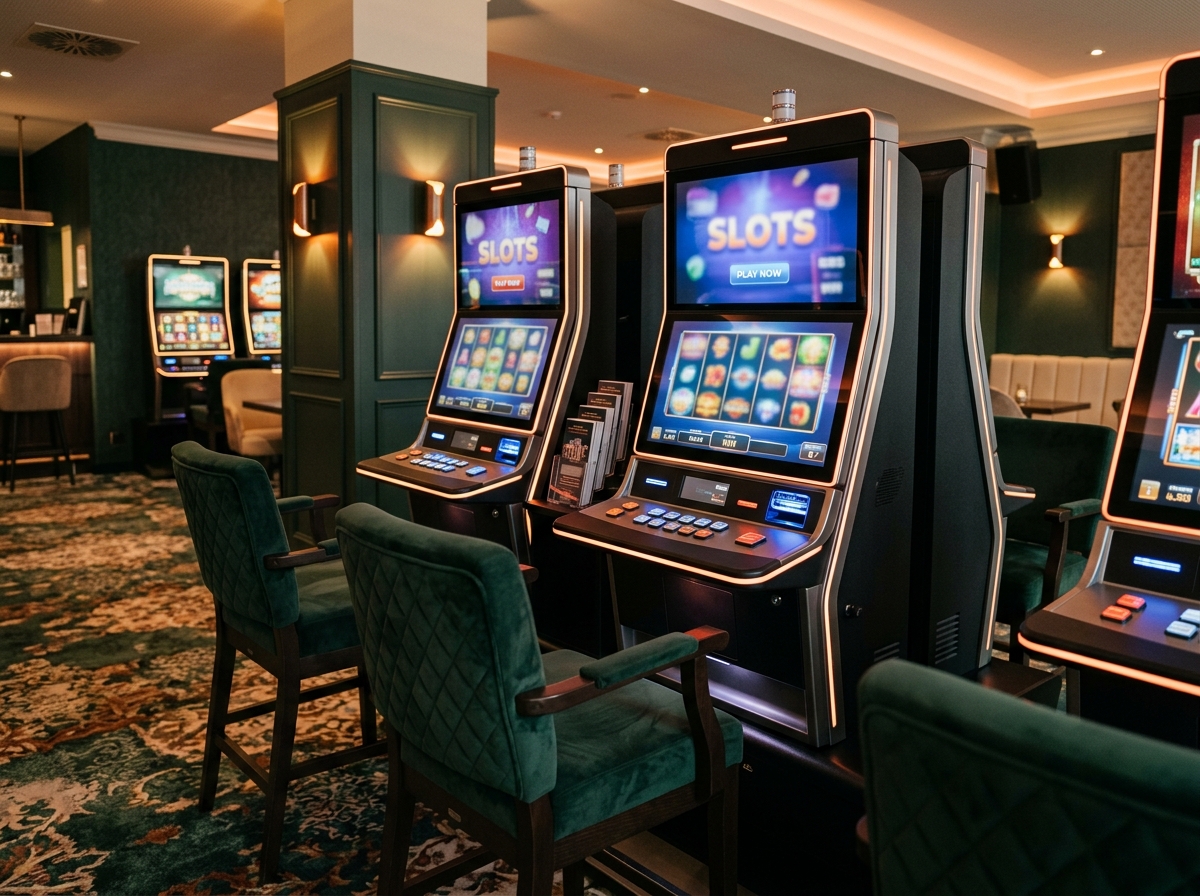 Moderne Spielautomaten vor Ort